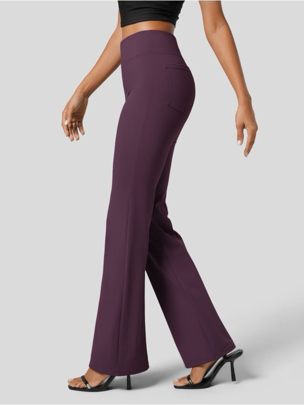 HALARA Flex™ High Waisted Back Side Pocket Slight Flare Work Pants